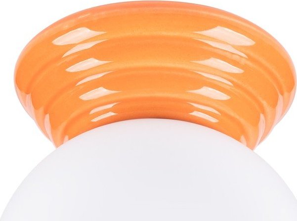 Oranžové keramické stropní svítidlo se skleněným stínidlem ø 12 cm Farsa – Sollux Sollux