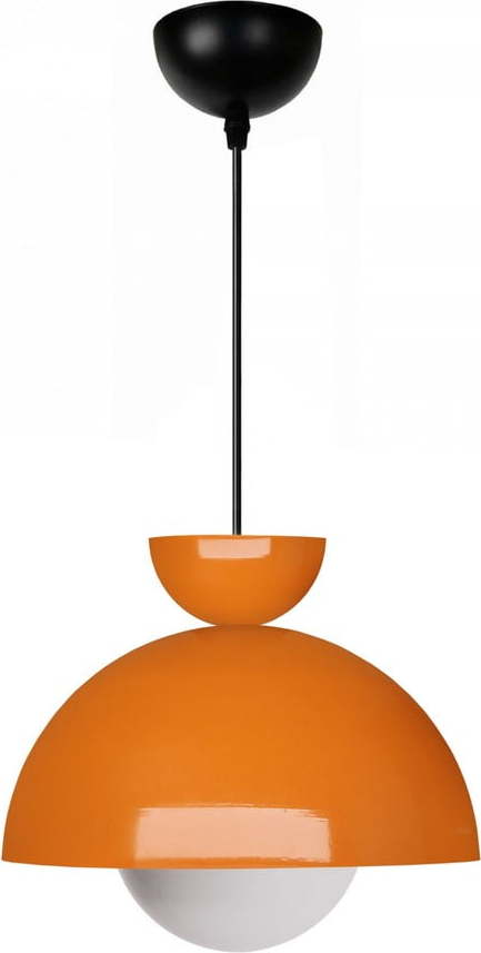 Oranžové závěsné svítidlo s kovovým stínidlem ø 25 cm Arta – Opviq lights Opviq lights
