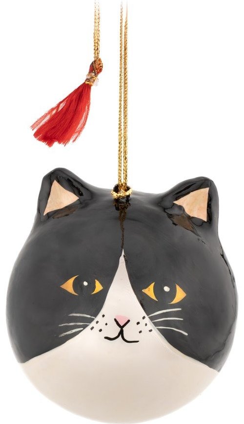 Papírová vánoční ozdoba 8 cm Black Cat – Sass & Belle Sass & Belle