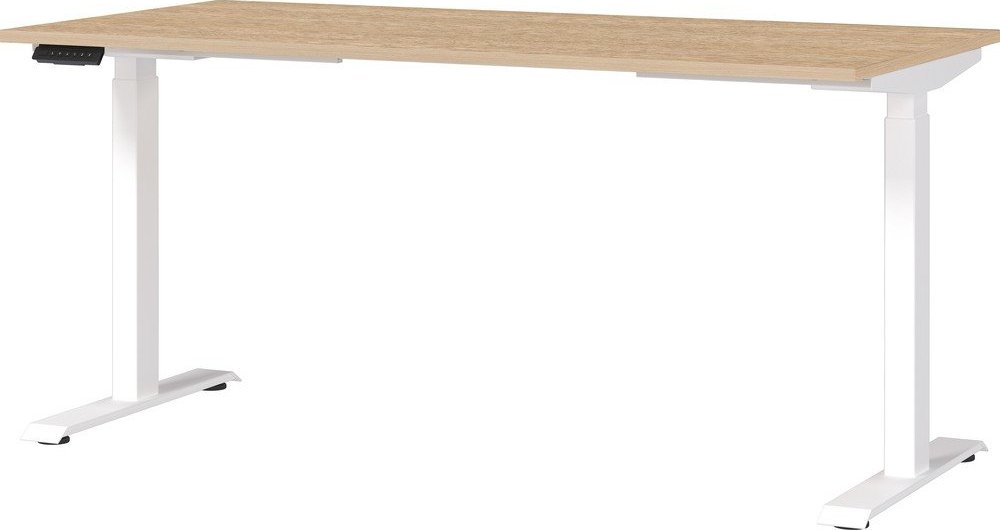 Polohovací pracovní stůl s elektricky nastavitelnou výškou s deskou v dubovém dekoru 80x160 cm Jet – Germania Germania