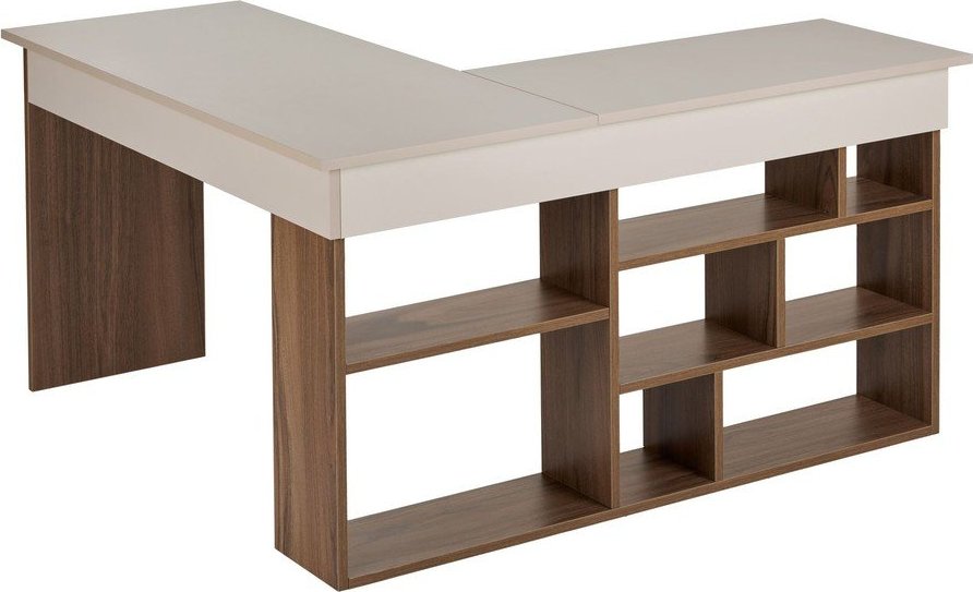 Rohový pracovní stůl v dekoru ořechu 120x130 cm Vesper – Kalune Design Kalune Design