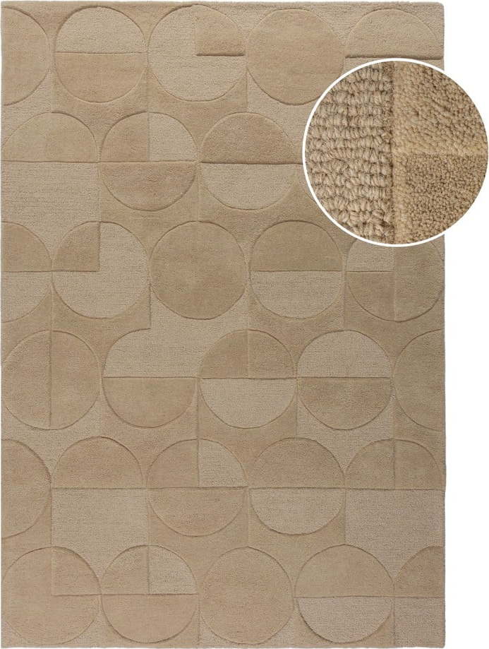 Ručně tkaný vlněný koberec v přírodní barvě 240x340 cm Gigi – Flair Rugs Flair Rugs