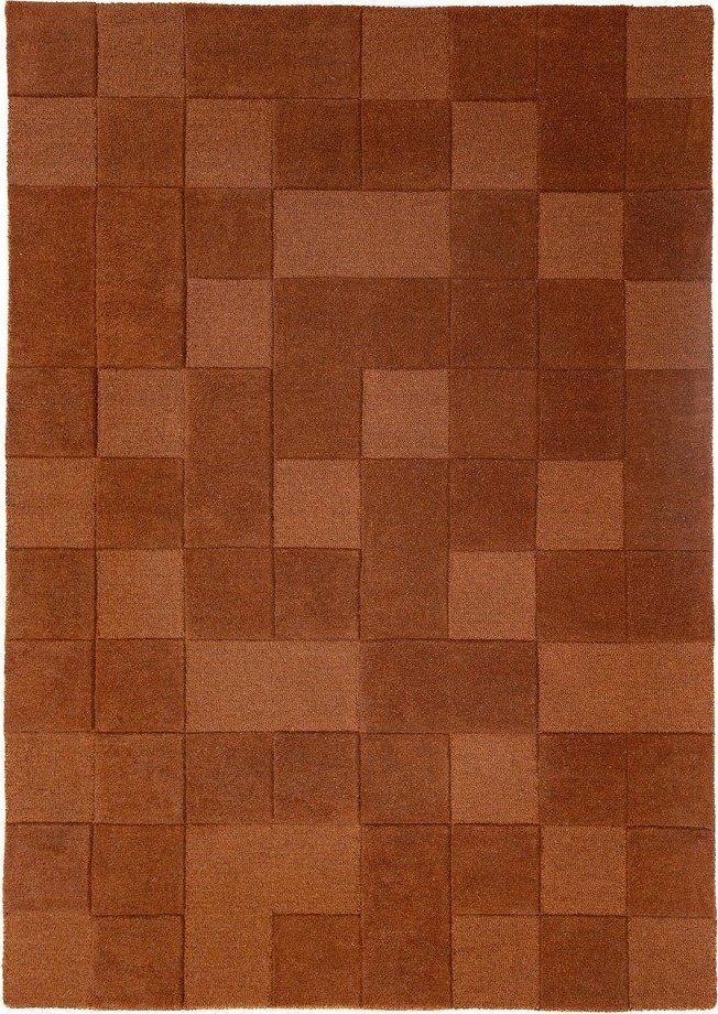 Ručně tkaný vlněný koberec v terakotové barvě 160x230 cm Checkerboard – Flair Rugs Flair Rugs