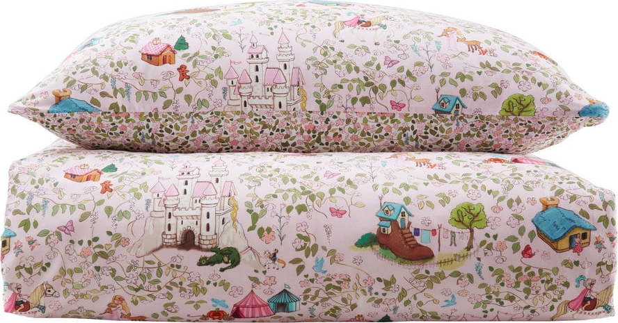 Růžové bavlněné dětské povlečení na dvoulůžko 200x200 cm Fairytale – Belle & Boo Belle & Boo