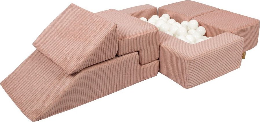Růžové manšestrové pěnové hřiště 100x35x40 cm Montessori – Meowbaby MeowBaby