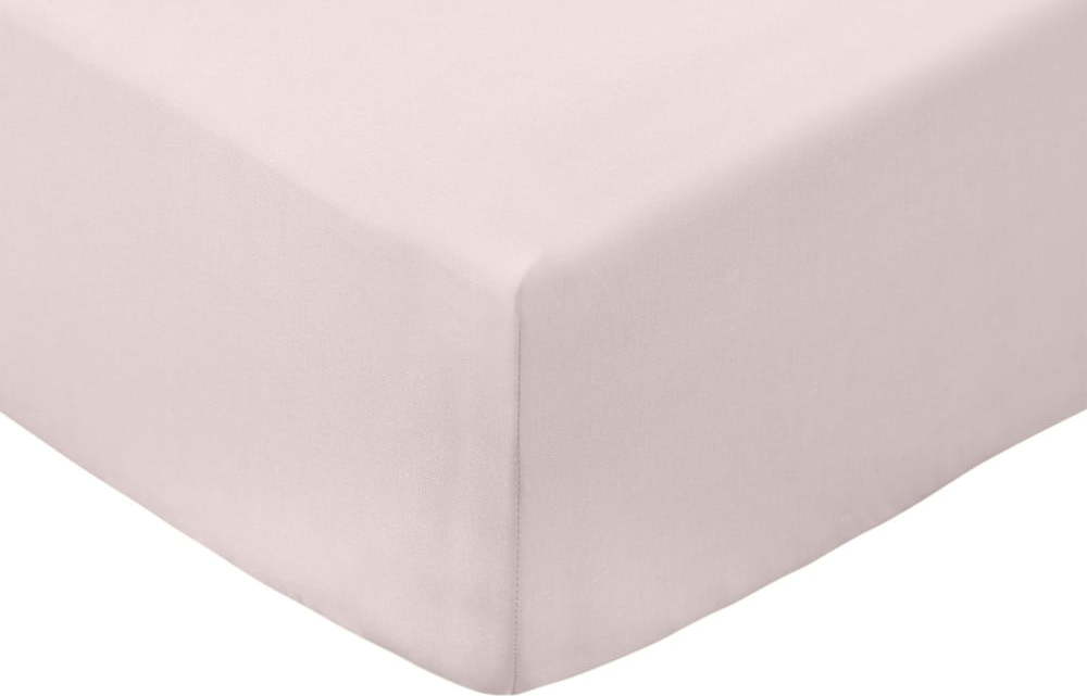 Růžové napínací prostěradlo z bavlněného perkálu 185x200 cm Cotton Percale – Bianca Bianca