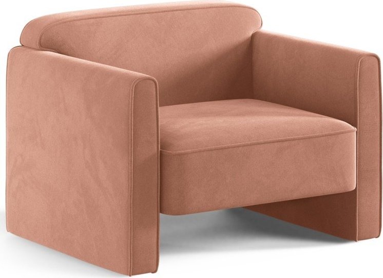 Růžové sametové křeslo Abby – Micadoni Micadoni
