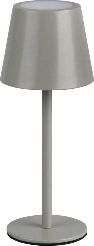 Šedá LED stolní lampa s kovovým stínidlem (výška 21 cm) Diaz – Reality Reality