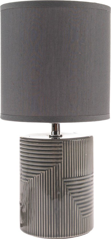 Šedá keramická stolní lampa s textilním stínidlem (výška 32
