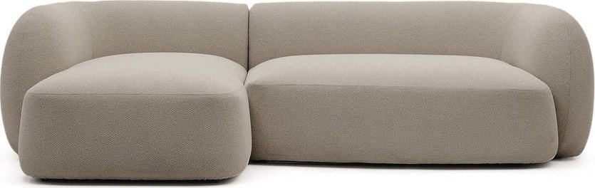Šedá žinylková rohová pohovka (levý roh/s lenoškou) Martina – Kave Home Kave Home