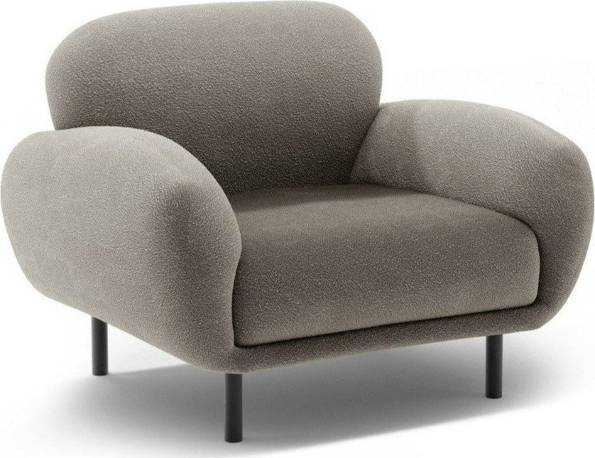 Šedé křeslo z textilie bouclé Poppy – Micadoni Micadoni