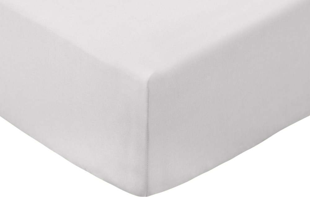 Šedé napínací prostěradlo z bavlněného perkálu 185x200 cm Cotton Percale – Bianca Bianca