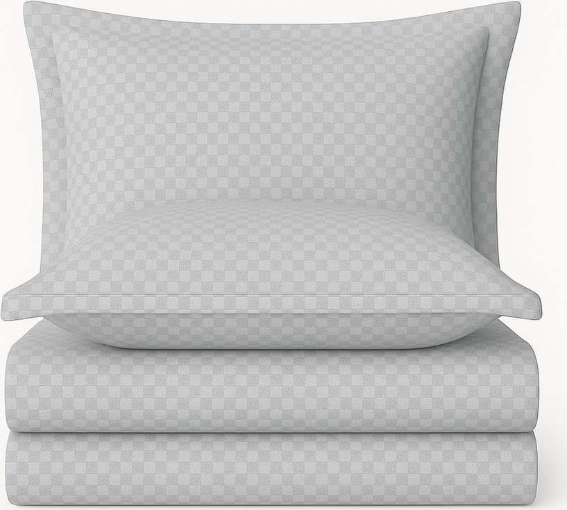 Šedé povlečení na dvoulůžko/prodloužené z bavlny Renforcé 240x220 cm Checkered – Mila Home Luxury Mila Home Luxury