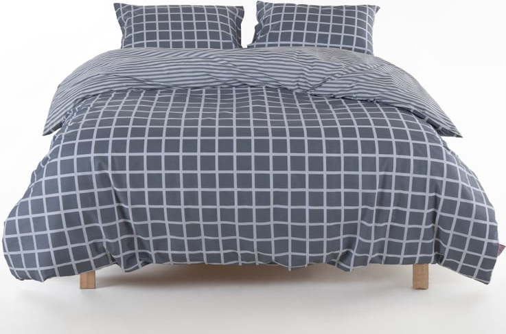 Šedé povlečení na jednolůžko z bavlny Renforcé 140x200 cm Linear Calm Geometric – Mila Home Luxury Mila Home Luxury