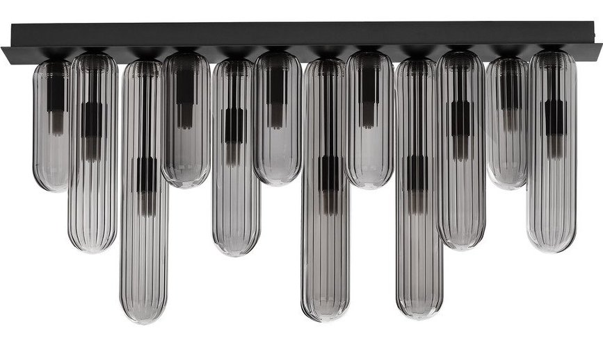 Šedé skleněné stropní svítidlo se skleněným stínidlem 10x72 cm Gustave – Nova Luce Nova Luce