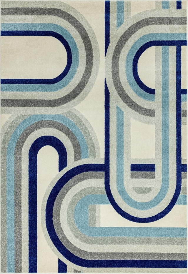Šedo-modrý koberec 160x230 cm Nova Retro Blue – Asiatic Carpets Asiatic Carpets