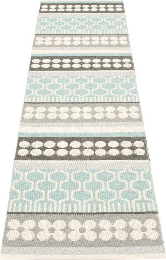 Šedo-tyrkysový vnitřní a venkovní běhoun 70x270 cm Asta Pale Turquoise – Pappelina Pappelina