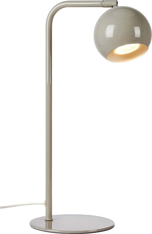 Šedobéžová stolní lampa s kovovým stínidlem (výška 39