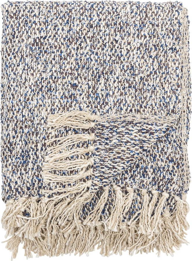 Šedomodrá deka s příměsí lnu 130x160 cm Ocean – Bloomingville Bloomingville