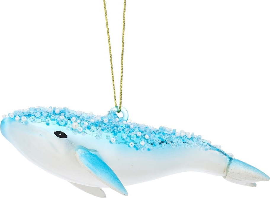 Skleněná ručně vyrobená vánoční ozdoba 16 cm Glitter Humpback Whale – Sass & Belle Sass & Belle