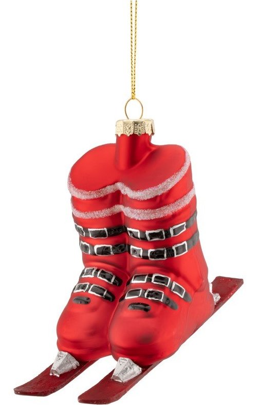 Skleněná vánoční ozdoba 21 cm Ski Boots – Sass & Belle Sass & Belle