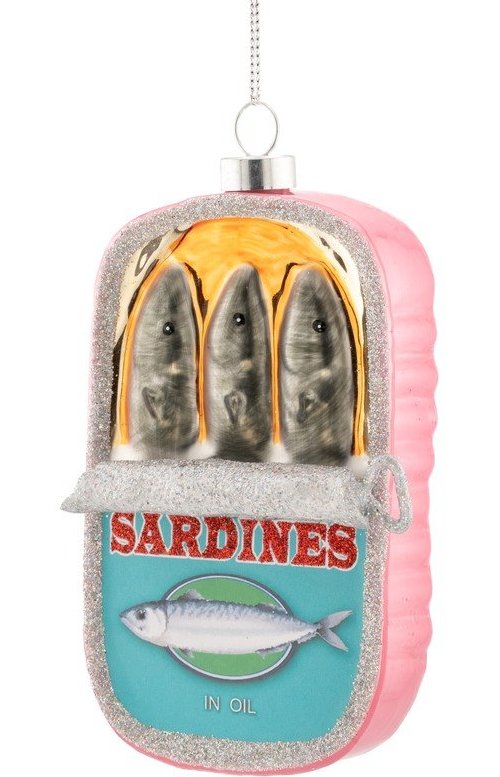 Skleněná vánoční ozdoba 7 cm Can of Sardines – Sass & Belle Sass & Belle