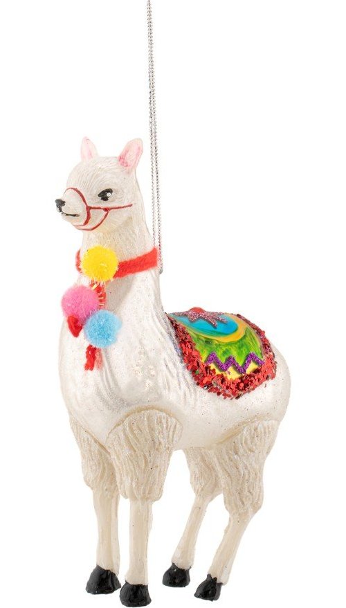 Skleněná vánoční ozdoba 9 cm Llama – Sass & Belle Sass & Belle
