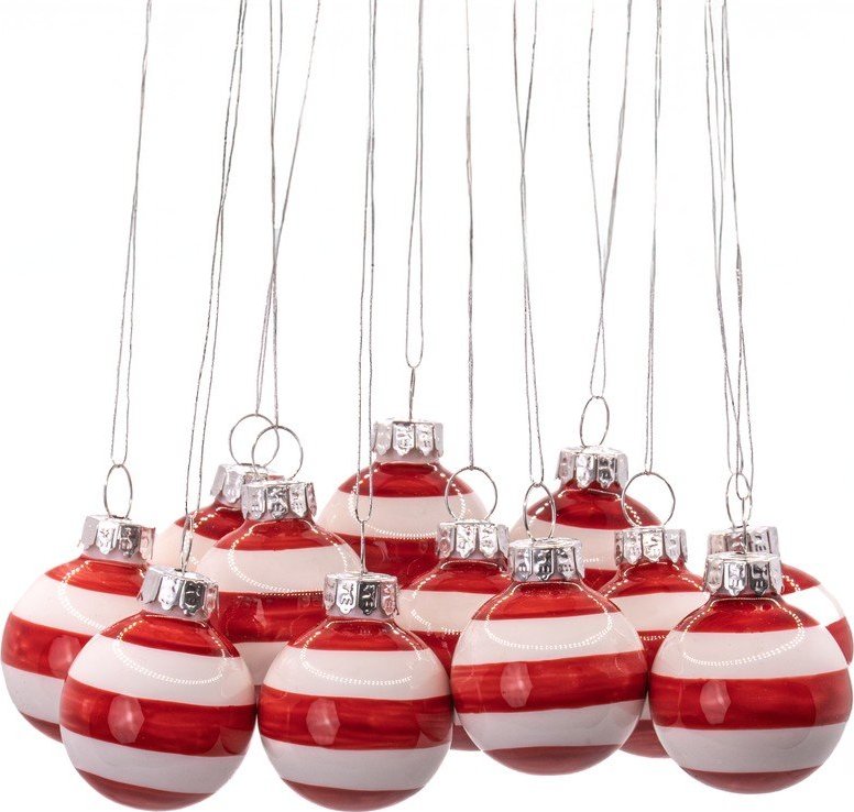 Skleněné ručně vyrobené vánoční koule v sadě 12 ks ø 3 cm Bauble Stripe – Sass & Belle Sass & Belle