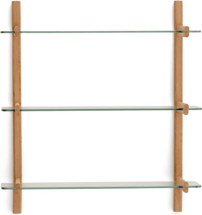 Skleněný modulární policový systém v přírodní barvě 90x98x30