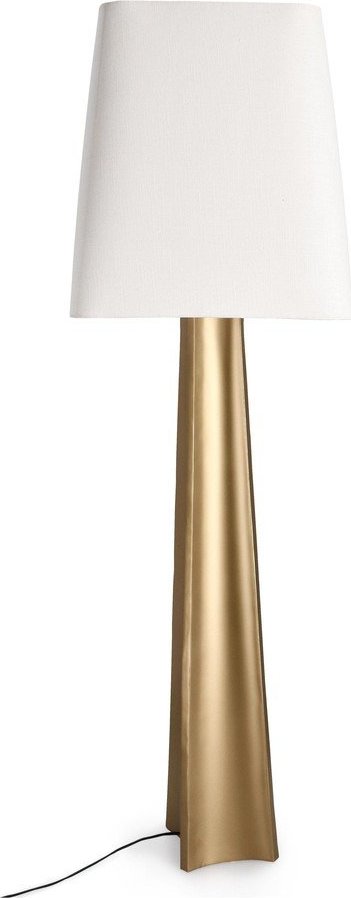 Stojací lampa ve zlaté barvě s textilním stínidlem (výška 151 cm) Tripura – Bizzotto Bizzotto