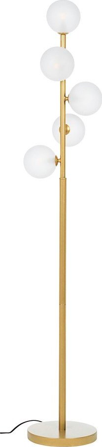 Stojací lampa ve zlaté barvě se skleněným stínidlem (výška 156