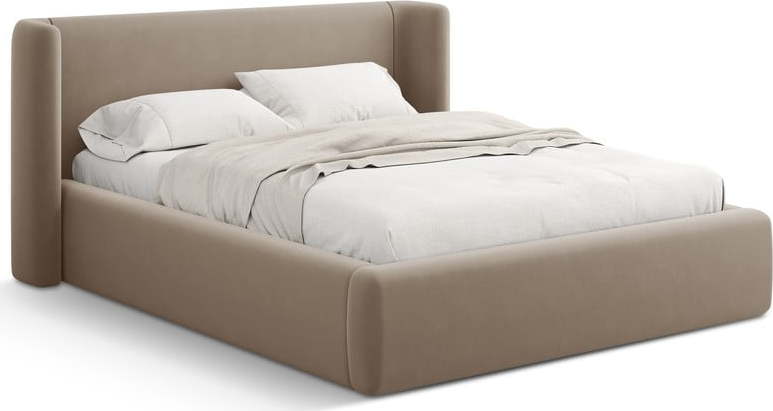 Světle hnědá čalouněná dvoulůžková postel s úložným prostorem s roštem 180x200 cm Jason – Windsor & Co Sofas Windsor & Co Sofas