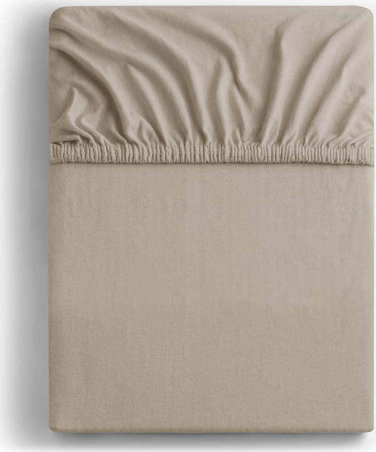 Světle hnědé napínací prostěradlo jersey 120x200 cm Amber – Restilo Restilo