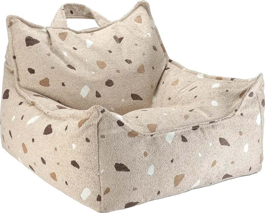 Světle hnědý dětský sedací vak z textilie bouclé/žinylkový Terrazzo Chair – Wigiwama Wigiwama
