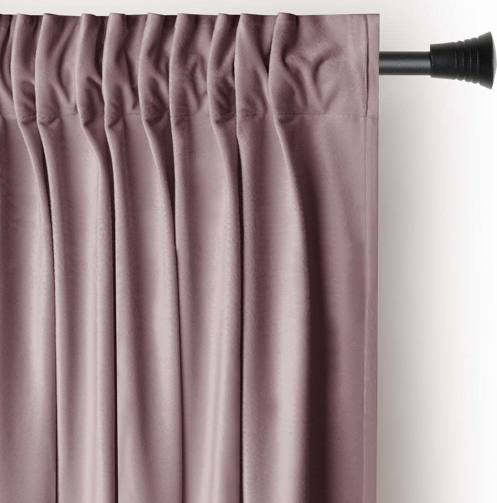 Světle hnědý sametový dimout závěs 140x245 cm Pleat – Restilo Restilo