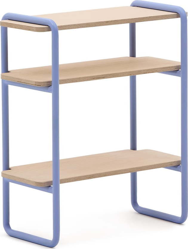 Světle modrá/v přírodní barvě závěsná dětská knihovna v dekoru jasanu 60x70x28 cm Tinn – Kave Home Kave Home