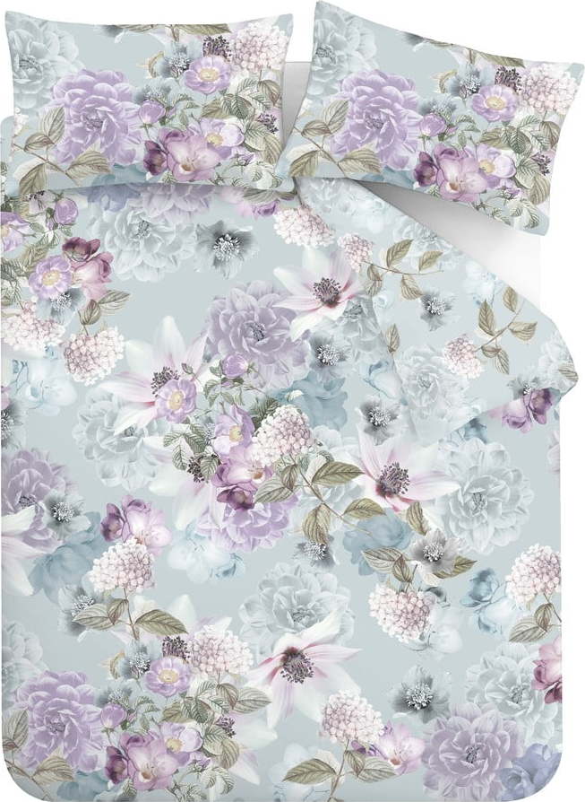 Světle modré povlečení na dvoulůžko/prodloužené 230x220 cm Floral Serenity – RHS RHS