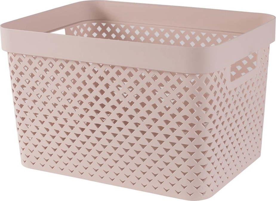Světle růžový plastový úložný box 35