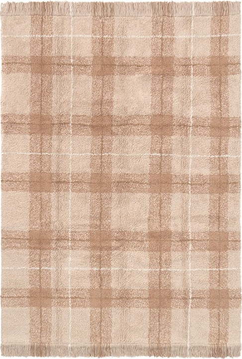 Světle růžový pratelný/ručně tkaný bavlněný koberec 90x120 cm Tartan Rose – Lorena Canals Lorena Canals
