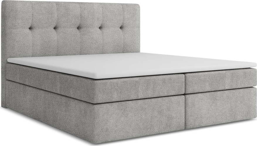 Světle šedá boxspring postel s úložným prostorem 180x200 cm Palta – Makamii Makamii