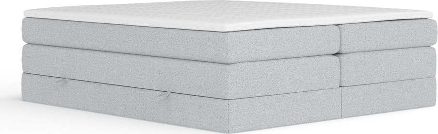 Světle šedá boxspring postel s úložným prostorem/bez čela 160x200 cm Juniper – Maison de Rêve Maison de Reve