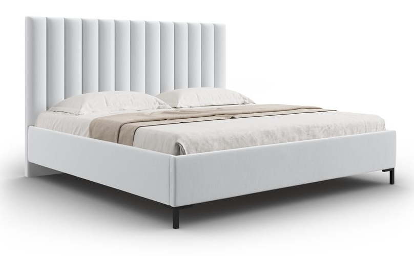 Světle šedá čalouněná dvoulůžková postel s úložným prostorem s roštem 180x200 cm Casey – Mazzini Beds Mazzini Beds