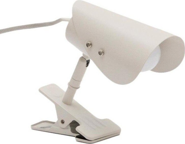 Světle šedá kovová stolní lampa s klipem (výška 16 cm) Jula – Kave Home Kave Home