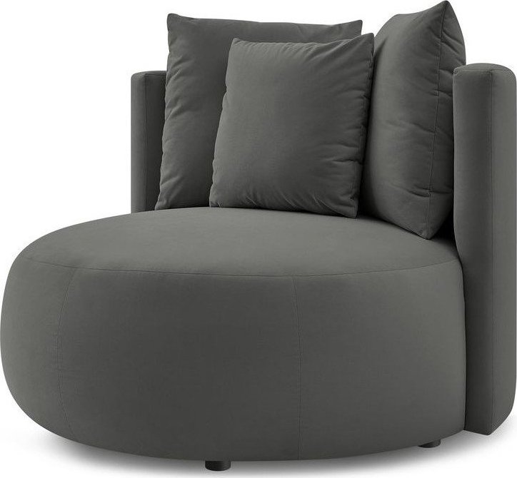 Světle šedé sametové křeslo Cesar – Bobochic Paris Bobochic Paris