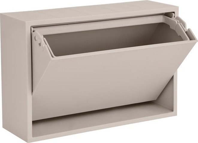 Světle šedý nástěnný odpadkový koš z recyklovaného plastu Mini Box – ReCollector Recollector