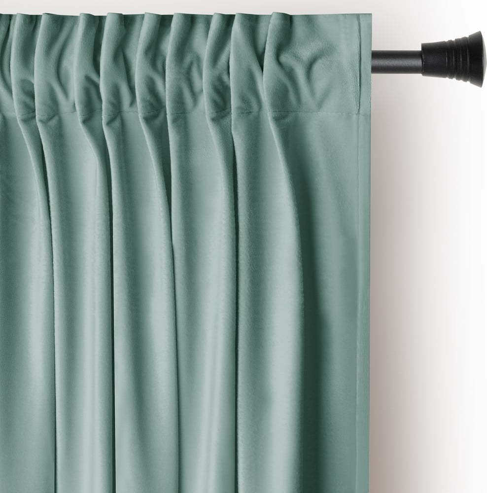 Světle zelený sametový dimout závěs 140x245 cm Pleat – Restilo Restilo