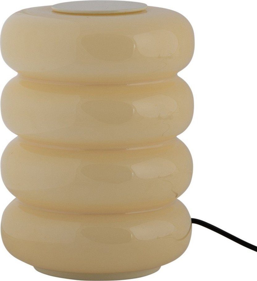 Světle žlutá skleněná LED stolní lampa (výška 16