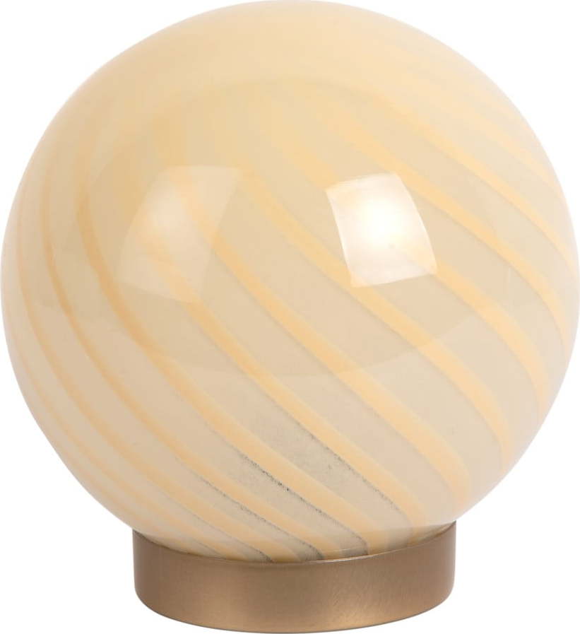 Světle žlutá stolní lampa se skleněným stínidlem (výška 17 cm) Summer Globe – Leitmotiv Leitmotiv