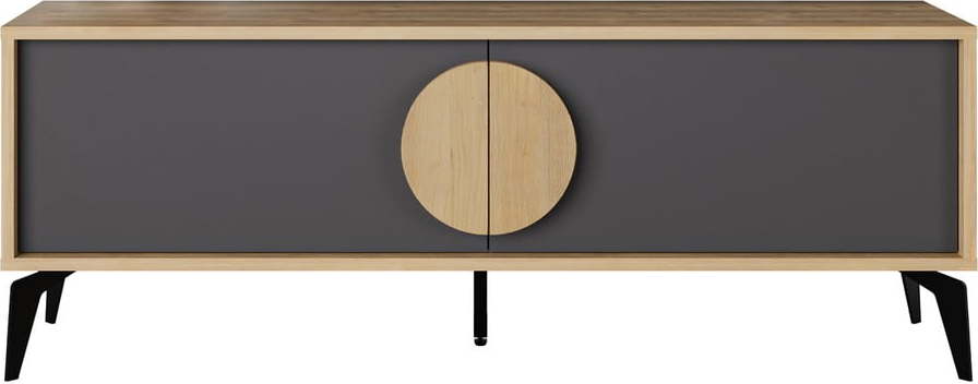 TV stolek v dekoru dubu v černo-přírodní barvě 140x51 cm Vae – Marckeric Marckeric