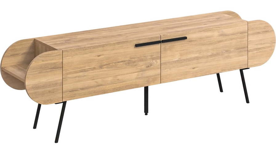 TV stolek v dekoru dubu v přírodní barvě 195x57 cm Saluso – Marckeric Marckeric